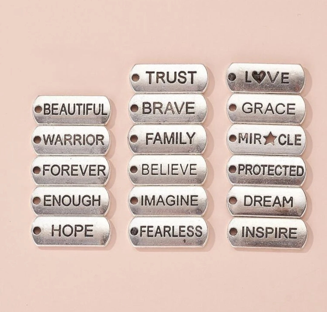 Engraved Motivational Charms Pendants( Gold, Silver ) Engraved Motivational Charms Pendants( Gold, Silver )