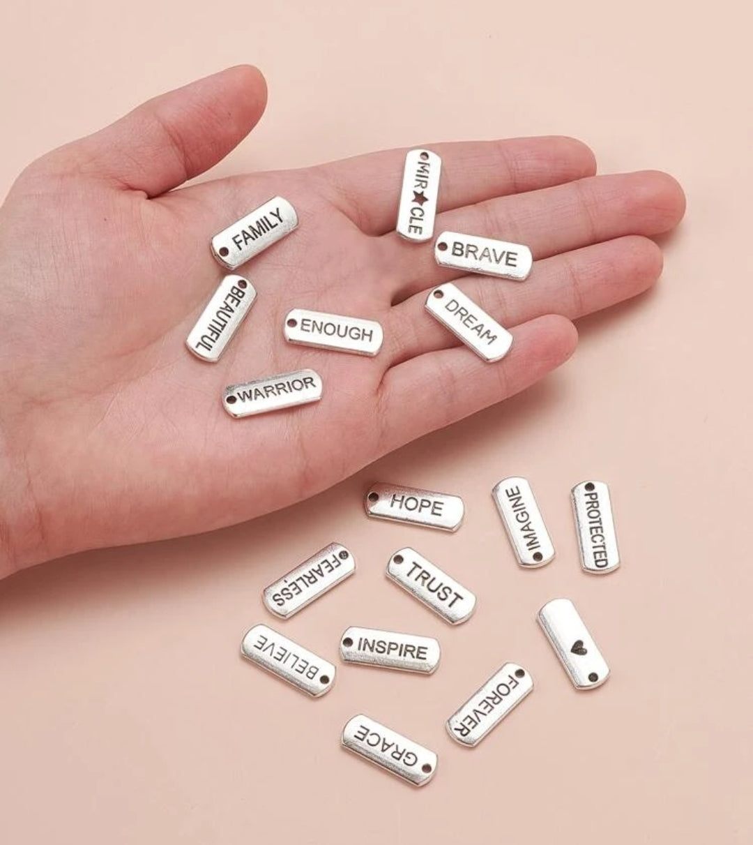 Engraved Motivational Charms Pendants( Gold, Silver ) Engraved Motivational Charms Pendants( Gold, Silver )