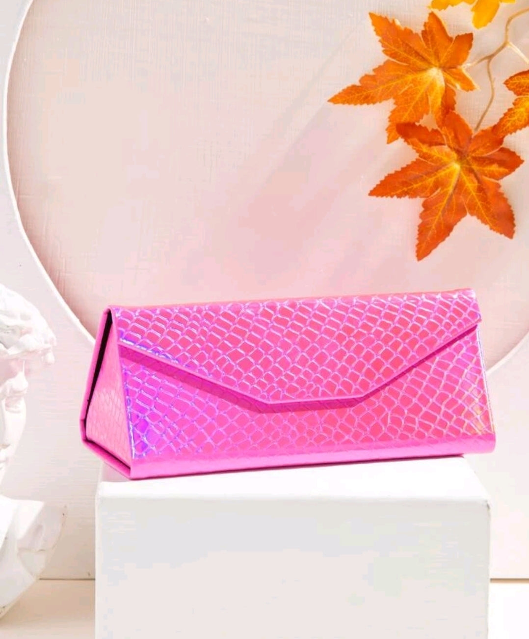 Triangle Foldable Glasses Case Portable Magnetic Closure PU Leather Hard Shell Triangle Foldable Glasses Case Portable Magnetic Closure PU Leather Hard Shell