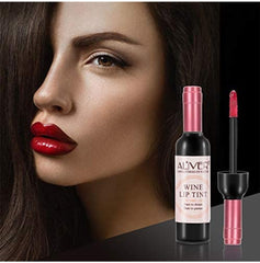 Wine Lip Tint  Waterproof Wine Lip Stain, Long Lasting Matte Liquid Wine Bottle Lipstick Lip Gloss for Women Makeup
