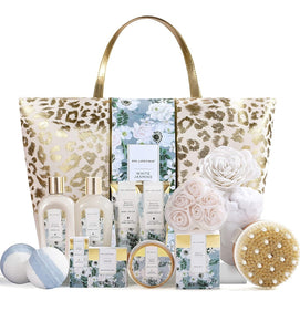 Spa Gift Baskets, Spa Luxetique Spa Gifts for Women, 15pcs Spa Gift Set Includes Bath Bombs, Essential Oil, Hand Cream, Bath Salt and Luxury Tote Bag, Mother's Day Gift for Mom