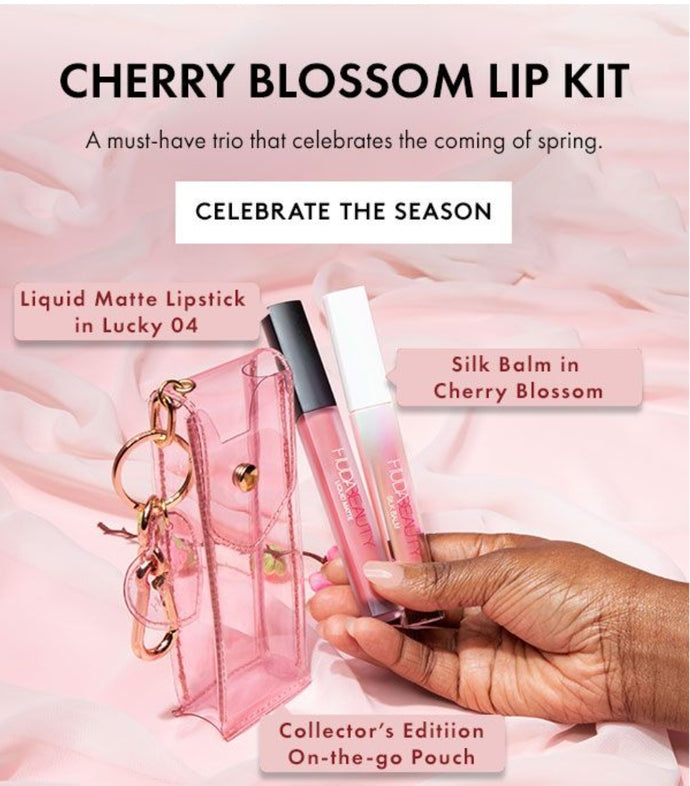 Huda BeautyCherry Blossom Lip Set