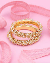 Load image into Gallery viewer, Gold Pearl Bangles.