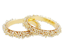 Load image into Gallery viewer, Gold Pearl Bangles.