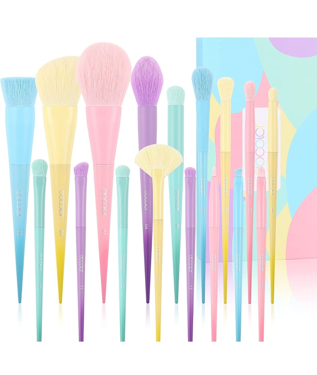 Docolor Makeup Brushes 17 Pcs Colourful Makeup Brush Set Premium Gift Synthetic Kabuki Foundation Blending Face Powder Blush Concealers Eyeshadow Rainbow Make Up Brush Set - Dream of Color Docolor Makeup Brushes 17 Pcs Colourful Makeup Brush Set Premium Gift Synthetic Kabuki Foundation Blending Face Powder Blush Concealers Eyeshadow Rainbow Make Up Brush Set - Dream of Color