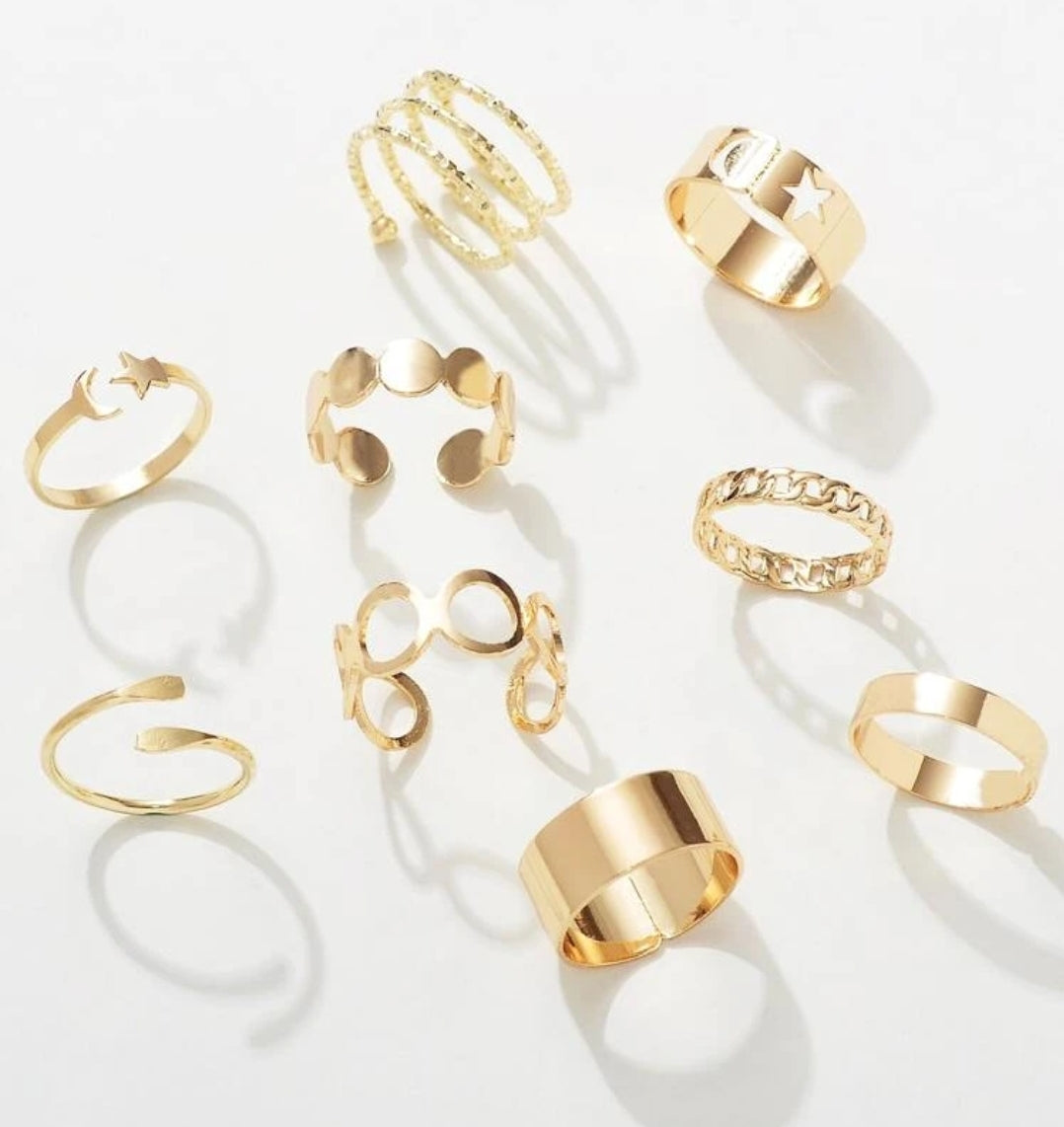 Moon & Star Decor Rings ( 9 pcs) Moon & Star Decor Rings ( 9 pcs)