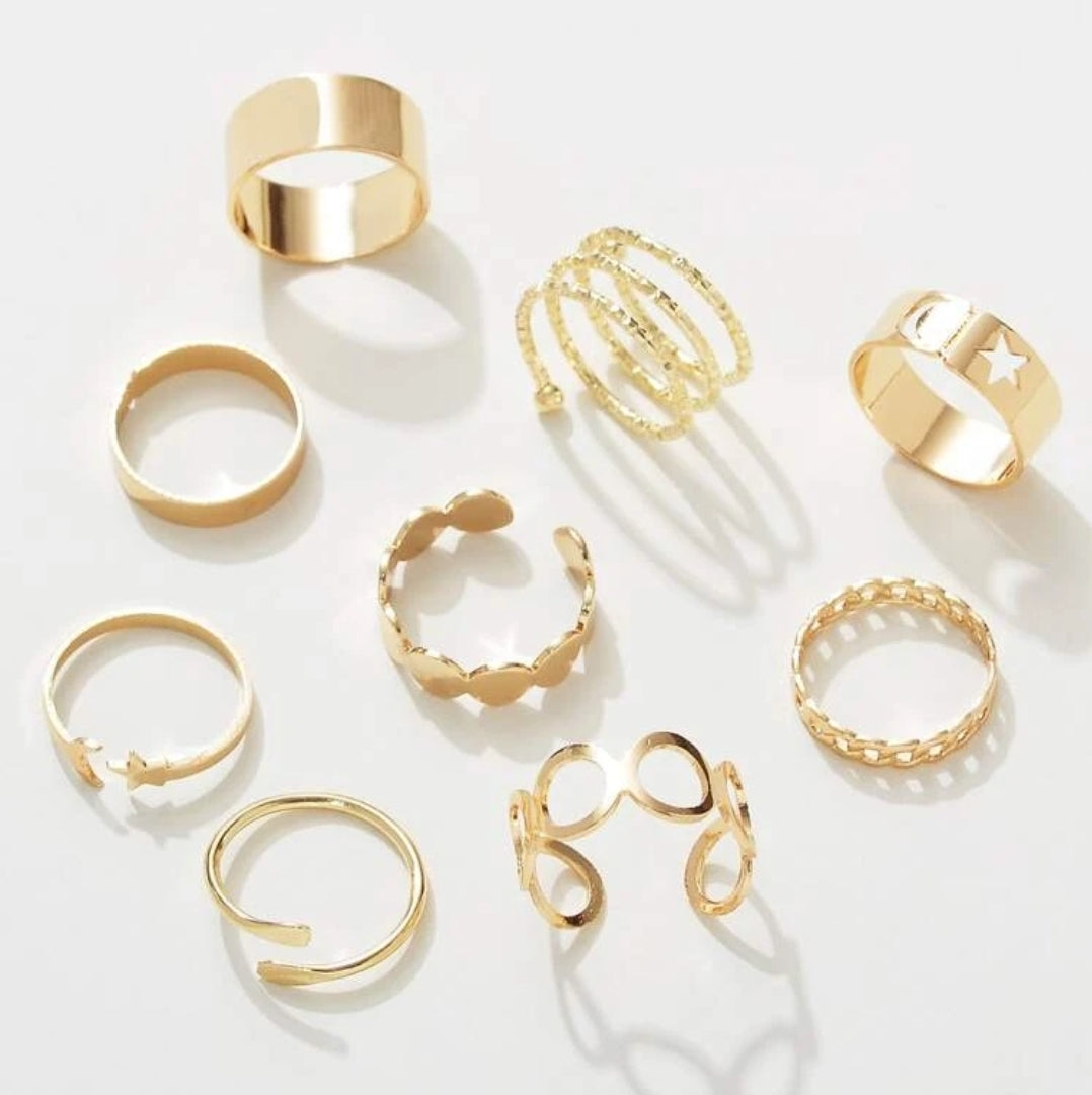 Moon & Star Decor Rings ( 9 pcs) Moon & Star Decor Rings ( 9 pcs)