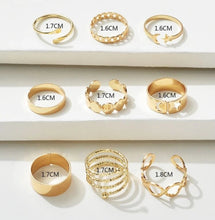 Load image into Gallery viewer, Moon &amp; Star Decor Rings ( 9 pcs)
