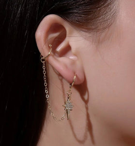 Rhinestone Decor Earrings.