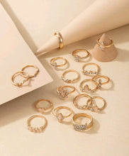 Load image into Gallery viewer, ( 17 pcs ) Rhinestone Decor Rings