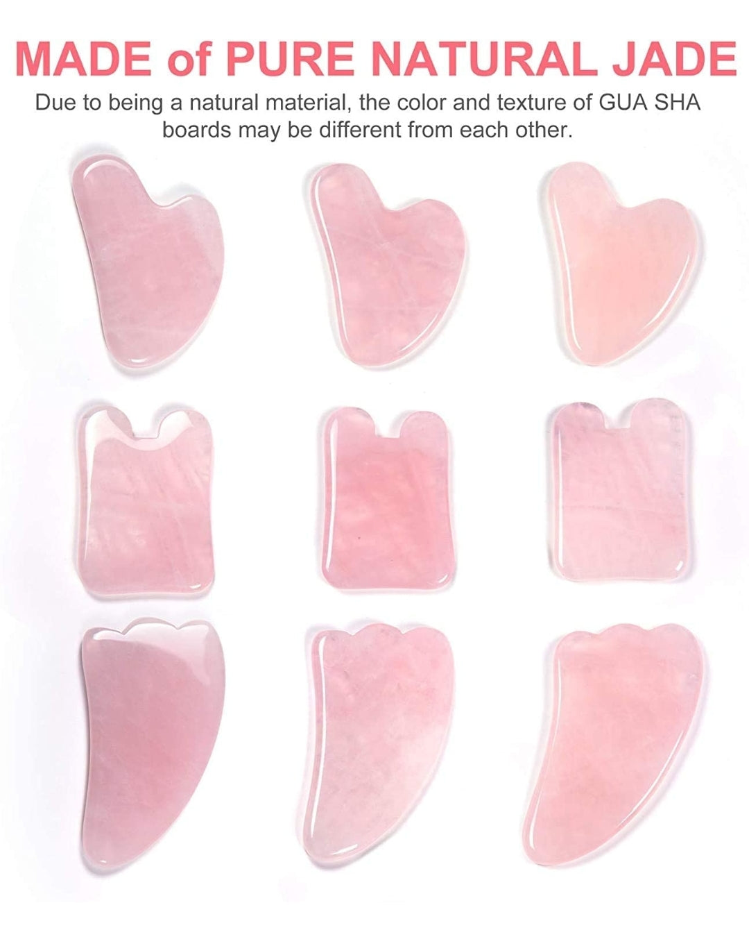 Gua Sha Facial Tools Set, OHH Rose Quartz Gua Sha Scraping Massage Tool for SPA Acupuncture Therapy Trigger Point Treatment, Face Massager for Facial Skincare, Pack of 3
k of 3 Gua Sha Facial Tools Set, OHH Rose Quartz Gua Sha Scraping Massage Tool for SPA Acupuncture Therapy Trigger Point Treatment, Face Massager for Facial Skincare, Pack of 3
k of 3