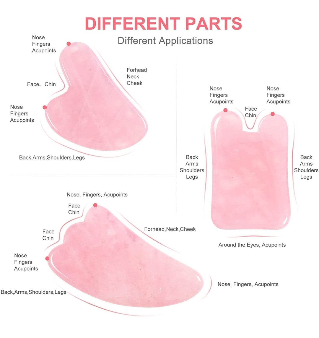 Gua Sha Facial Tools Set, OHH Rose Quartz Gua Sha Scraping Massage Tool for SPA Acupuncture Therapy Trigger Point Treatment, Face Massager for Facial Skincare, Pack of 3
k of 3 Gua Sha Facial Tools Set, OHH Rose Quartz Gua Sha Scraping Massage Tool for SPA Acupuncture Therapy Trigger Point Treatment, Face Massager for Facial Skincare, Pack of 3
k of 3