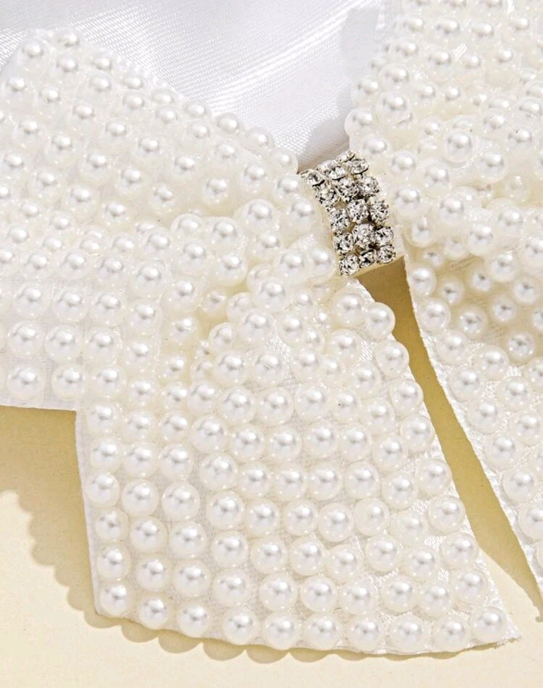 Faux Pearl Bow Hair Clip. Faux Pearl Bow Hair Clip.