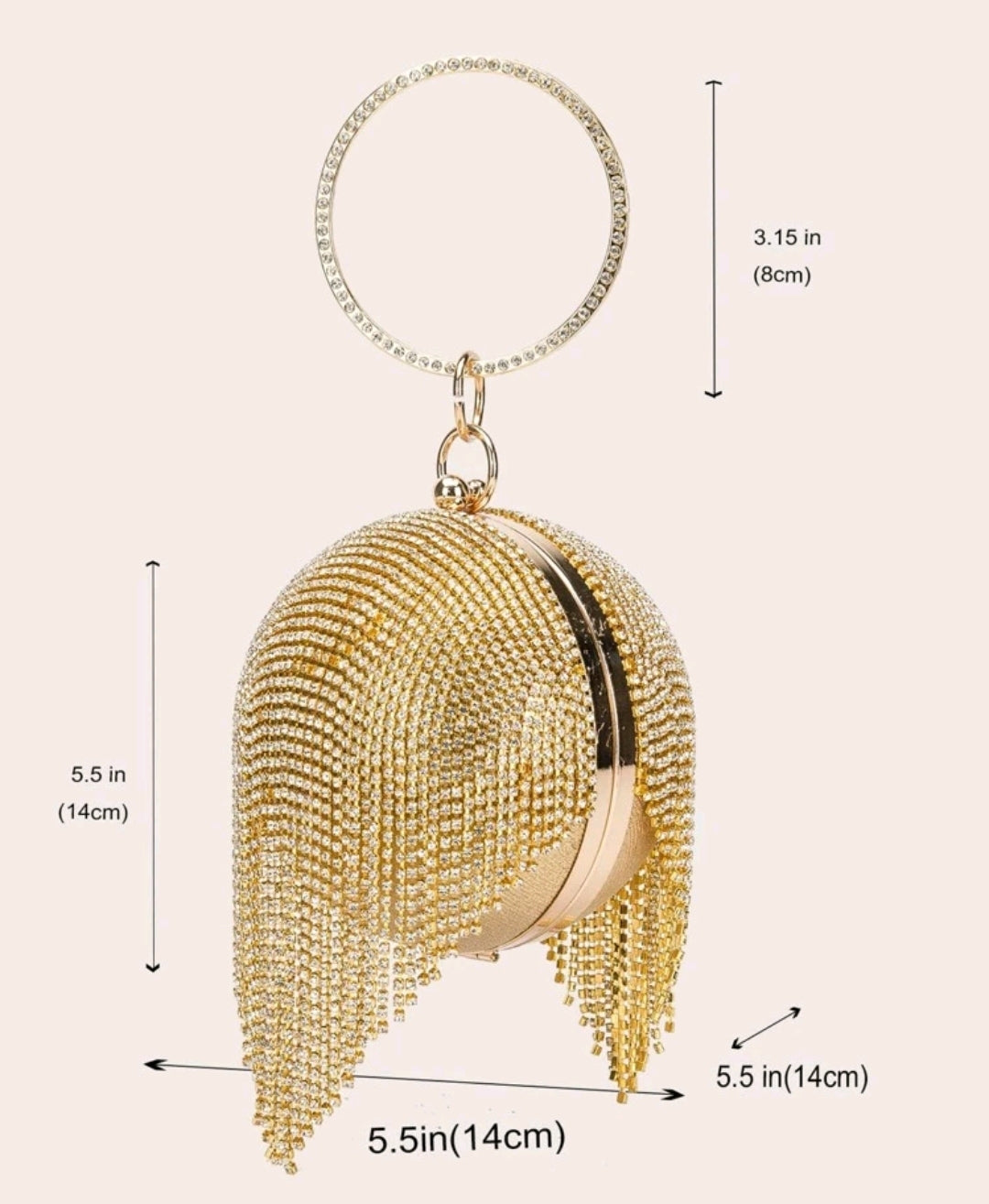 Rhinestone fringe decor clutch bag. Rhinestone fringe decor clutch bag.