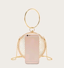 Load image into Gallery viewer, Premium metallic circle bag.
