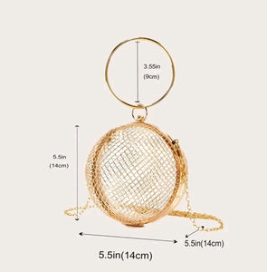 Premium metallic circle bag.