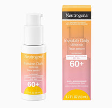 Load image into Gallery viewer, Neutrogena Invisible Daily Defense Face Serum with Broad Spectrum SPF 60+ to Help Even Skin Tone, Oil-Free, Non-Greasy, Antioxidant Complex for Environmental Aggressors, 1.7 fl. Oz
