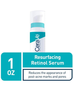 CeraVe Retinol Serum for Post-Acne Marks and Skin Texture | Pore Refining, Resurfacing, Brightening Facial Serum with Retinol | Fragrance Free & Non-Comedogenic| 1 Oz