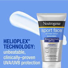 Load image into Gallery viewer, Neutrogena Sport Face Oil-Free Lotion Sunscreen with Broad Spectrum SPF 70+, Sweatproof &amp; Waterproof Active Sunscreen, 2.5 fl. Oz