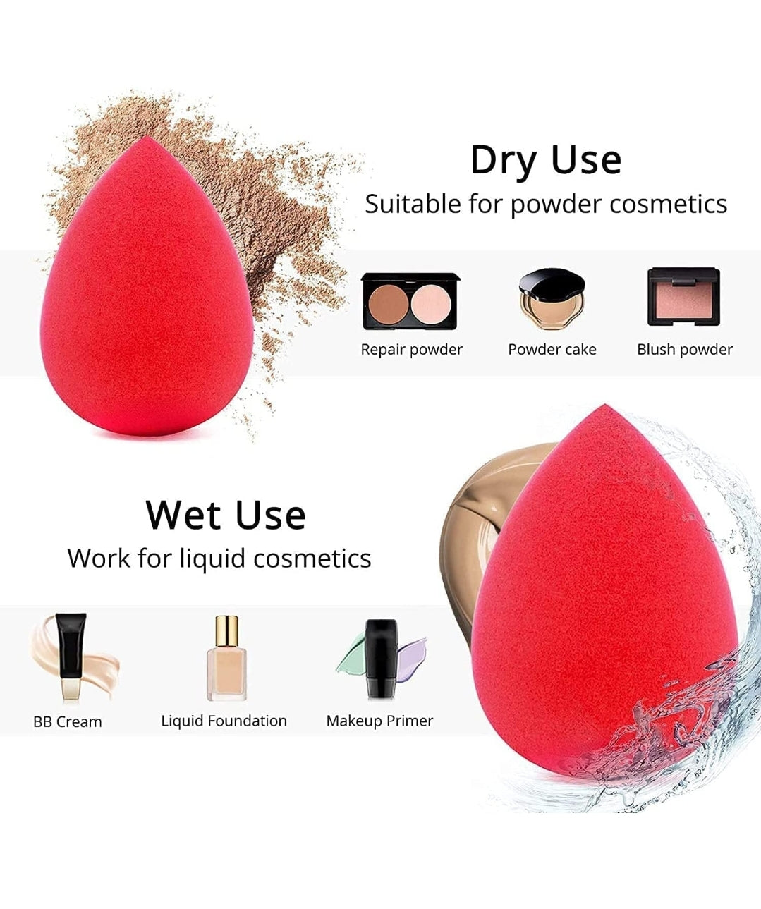 BEAKEY 5 Pcs Makeup Sponge Set, Foundation Blending Beauty Sponge, Flawless for Liquid, Cream, and Powder, Multi-colored Makeup Sponges BEAKEY 5 Pcs Makeup Sponge Set, Foundation Blending Beauty Sponge, Flawless for Liquid, Cream, and Powder, Multi-colored Makeup Sponges