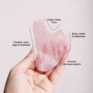 Gua Sha Facial Tools Healing Crystal - Self Care Gifts for Women Skin Care Tools Natural Massager for Skincare Face Body Relieve Muscle Tensions Reduce Puffiness (Rose Quartz)