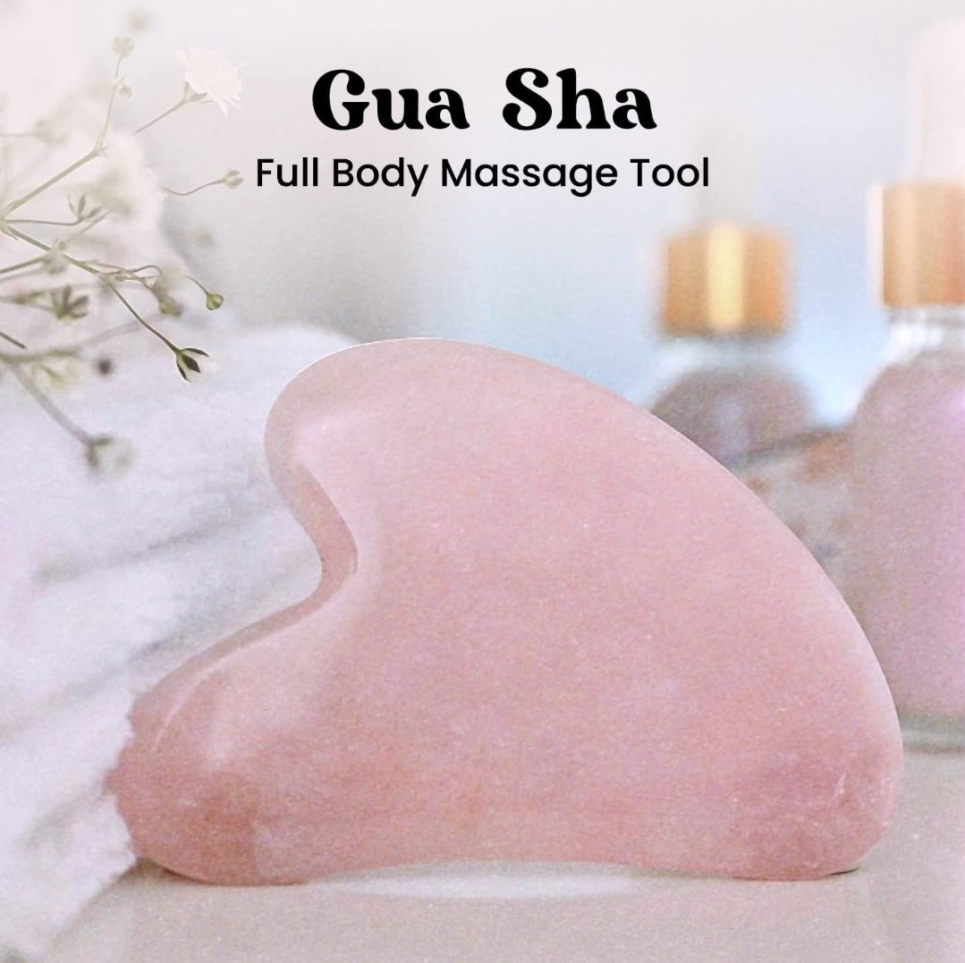 Gua Sha Facial Tools Healing Crystal - Self Care Gifts for Women Skin Care Tools Natural Massager for Skincare Face Body Relieve Muscle Tensions Reduce Puffiness (Rose Quartz)