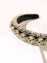 Load image into Gallery viewer, Crystal Rhinestone Headbands For Women White Pearl Headbands For Girls Padded Headband Black Velvet Jewelry Chain Hairband Handmade Pearly Flower Retro Filling Diamond Hair Accessories