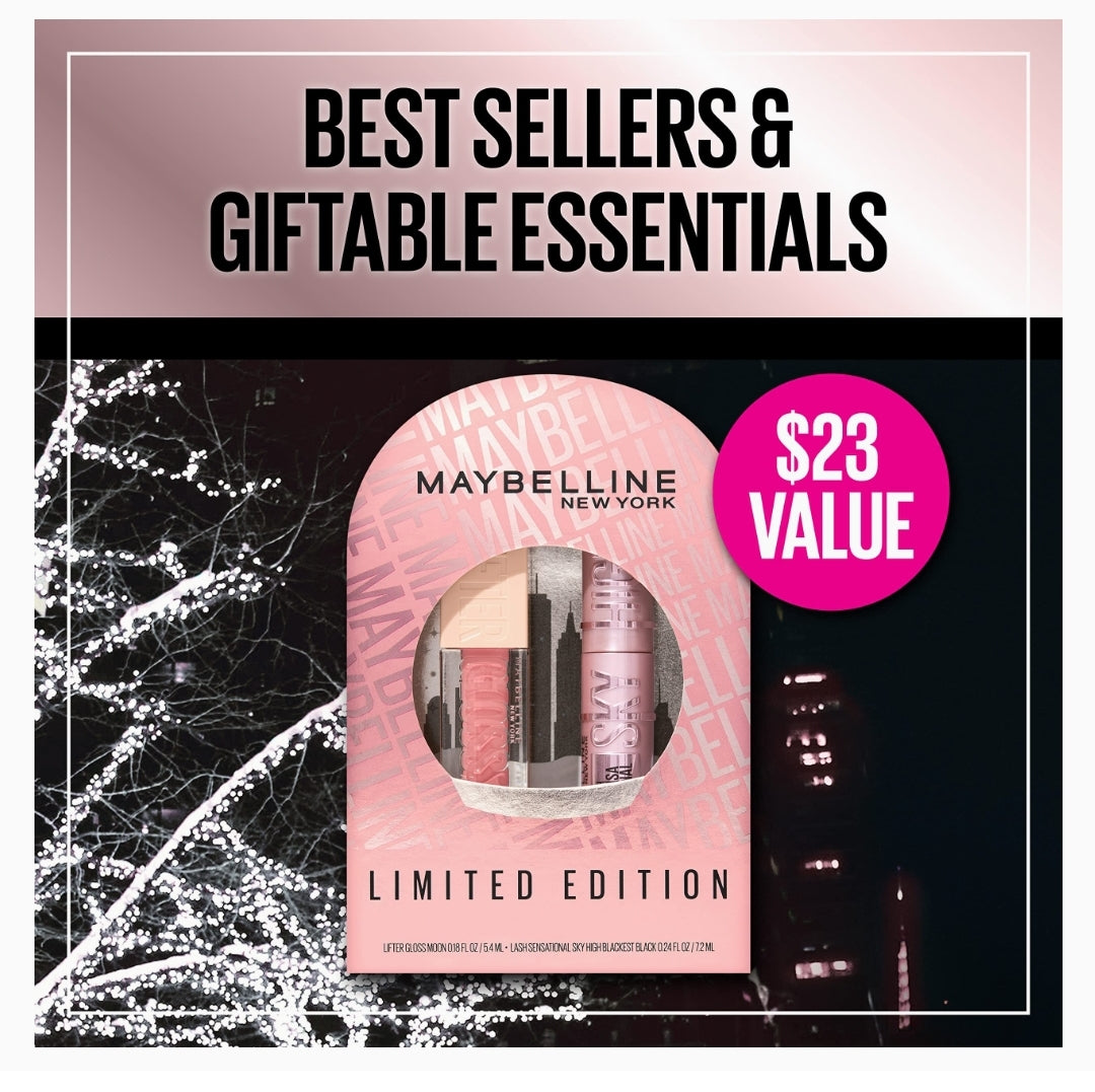 Maybelline New York Lash Sensational Sky High Mascara and Lifter Gloss Gift Set, Includes 1 Miniature Mascara and 1 Full-Size Lip Gloss, 1 Kit, Black Maybelline New York Lash Sensational Sky High Mascara and Lifter Gloss Gift Set, Includes 1 Miniature Mascara and 1 Full-Size Lip Gloss, 1 Kit, Black