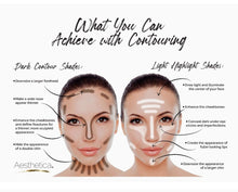 Load image into Gallery viewer, Aesthetica Cosmetics Cream Contour and Highlighting Makeup Kit - Contouring Foundation / Concealer Palette - Vegan &amp; Cruelty Free - Step-by-Step Instructions Included