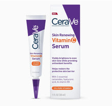 Load image into Gallery viewer, CeraVe Vitamin C Serum with Hyaluronic Acid | Skin Brightening Serum for Face with 10% Pure Vitamin C | Fragrance Free | 1 Fl. Oz