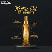 Load image into Gallery viewer, L&#39;Oreal Professionnel Mythic Oil Huile Originale | Leave-In Treatment Serum | Heat Protectant | Anti- Frizz | Adds Softness &amp; Shine | With Argan Oil | For All Hair Types | 3.4 Fl. Oz.