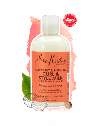 SheaMoisture Coconut & Hibiscus for Thick, Curly Hair & Style Milk Cream 8 oz SheaMoisture Coconut & Hibiscus for Thick, Curly Hair & Style Milk Cream 8 oz