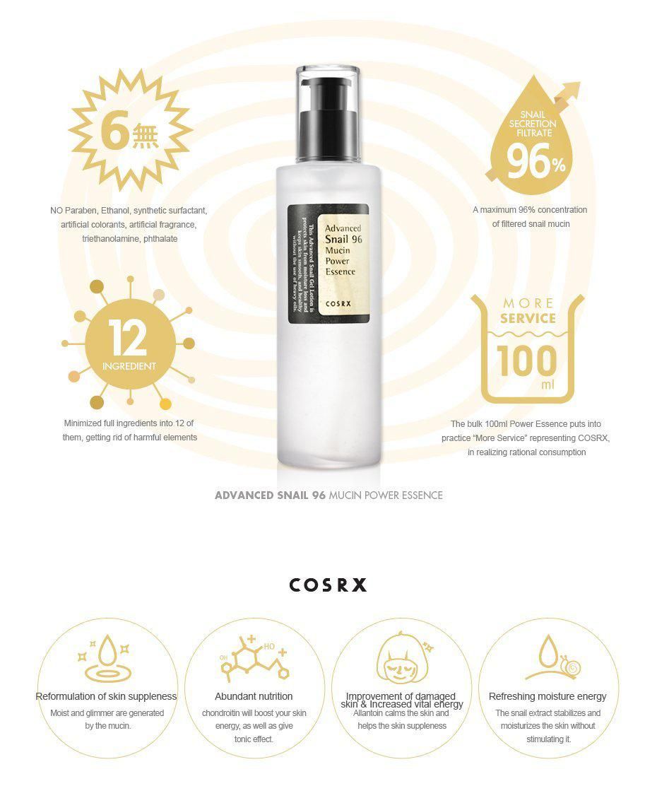 Advanced Snail 96 Mucin Power Essence , 3.38 fl oz (100 ml) Advanced Snail 96 Mucin Power Essence , 3.38 fl oz (100 ml)