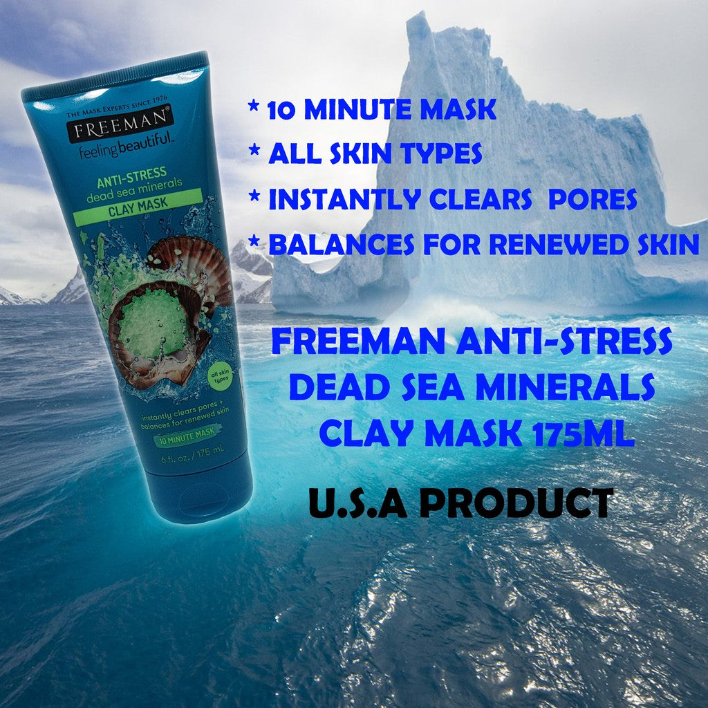 Freeman Beauty anti stress dead sea minerals clay mask 175ml Freeman Beauty anti stress dead sea minerals clay mask 175ml
