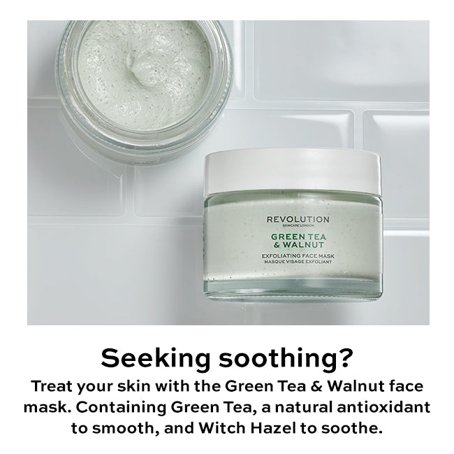 REVOLUTION SKINCARE
GREEN TEA AND WALNUT EXFOLIATING FACE MASK REVOLUTION SKINCARE
GREEN TEA AND WALNUT EXFOLIATING FACE MASK